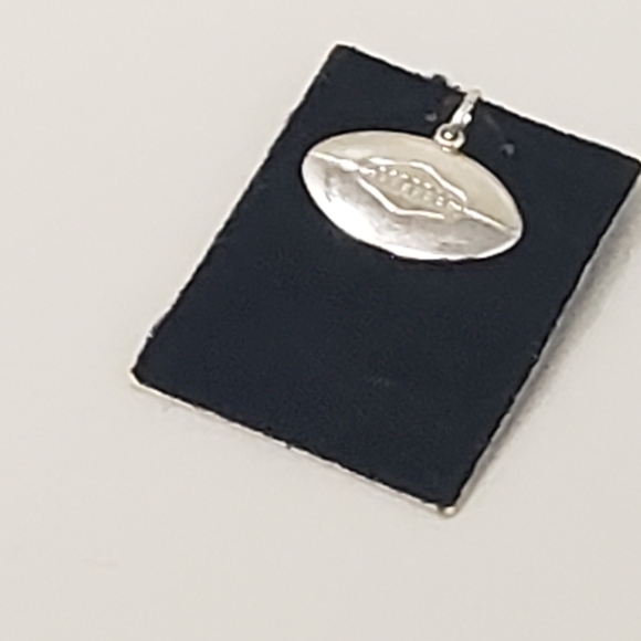 Sterling Silver Football Charm Pendant - Picture 8 of 9